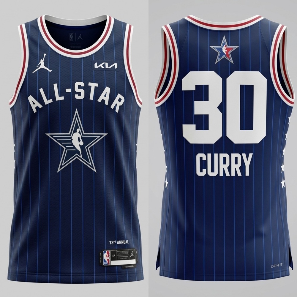 New NBA Stephen Curry All-Star Jersey 2024 Jordan Brand Blue Swingman Men's M